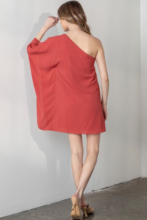 One Shoulder Textured Dress